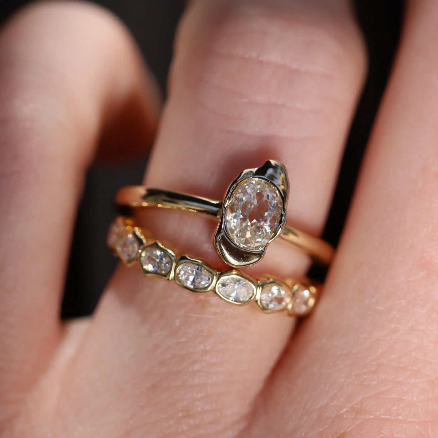 0.40ct Oval Diamond Abstract Bezel Ring