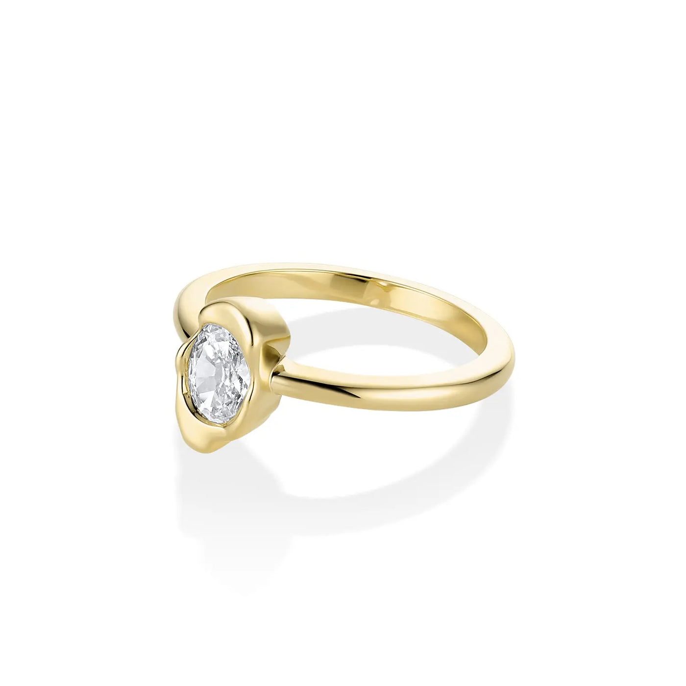 0.40ct Oval Diamond Abstract Bezel Ring