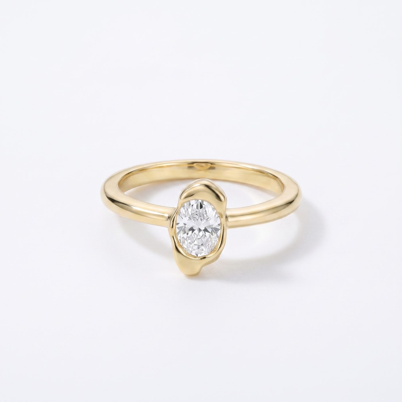 0.40ct Oval Diamond Abstract Bezel Ring