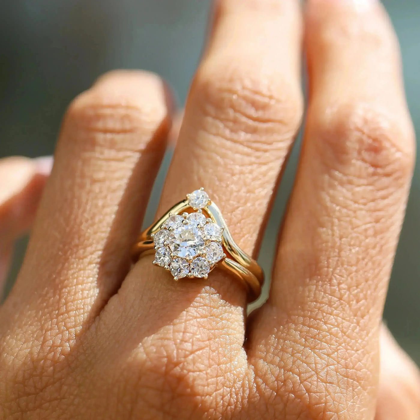 0.80ctw Old European Diamond Noa Petals Engagement Ring