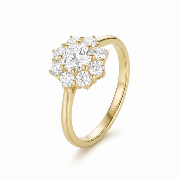 0.80ctw Old European Diamond Noa Petals Engagement Ring