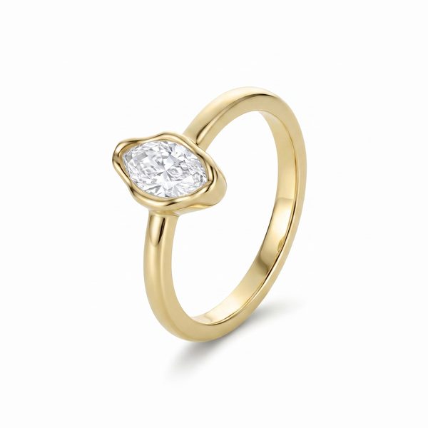0.57ct Marquise Diamond Abstract Bezel Ring