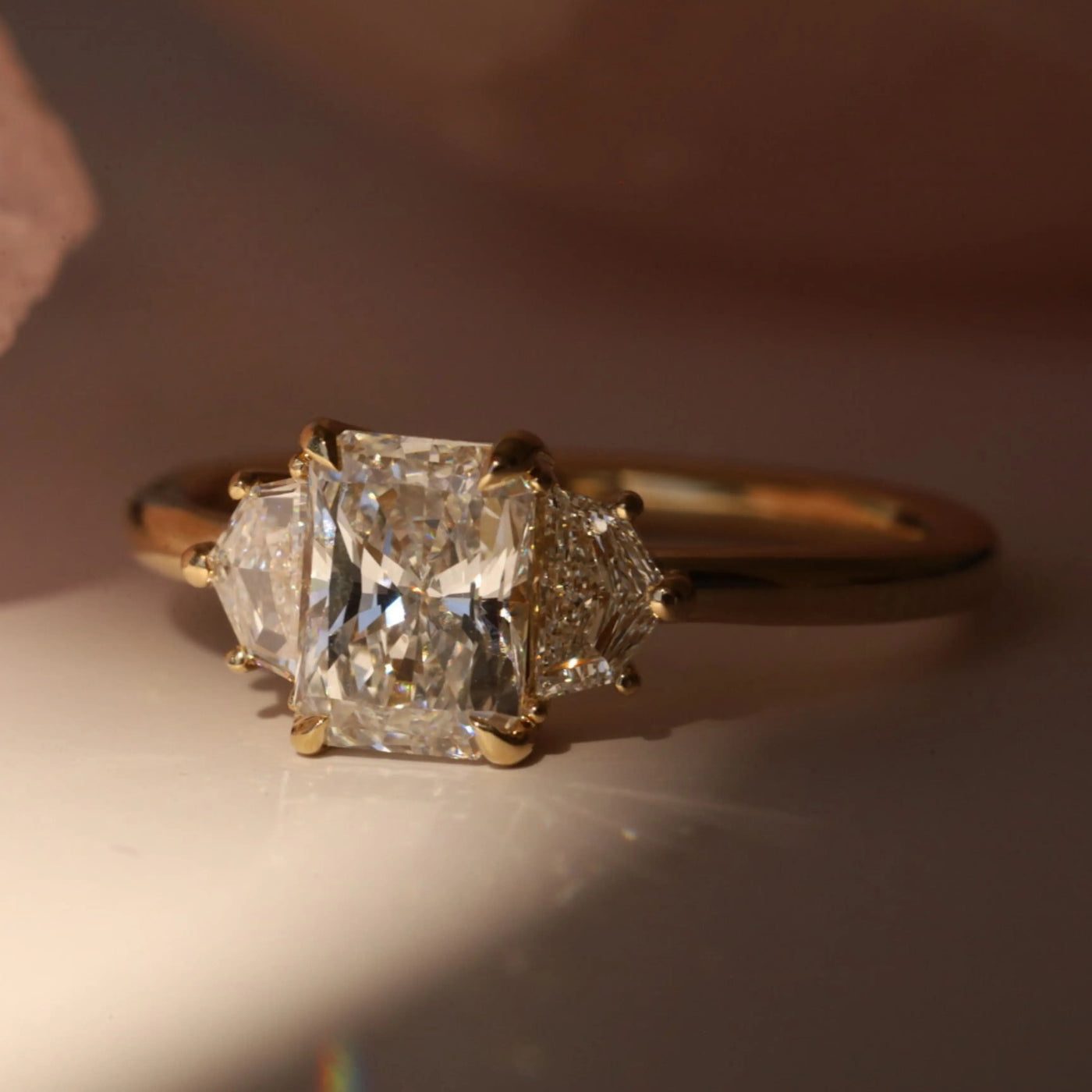 1.09ct Radiant Diamond Band & 0.28tcw Cadillac Diamond Ring
