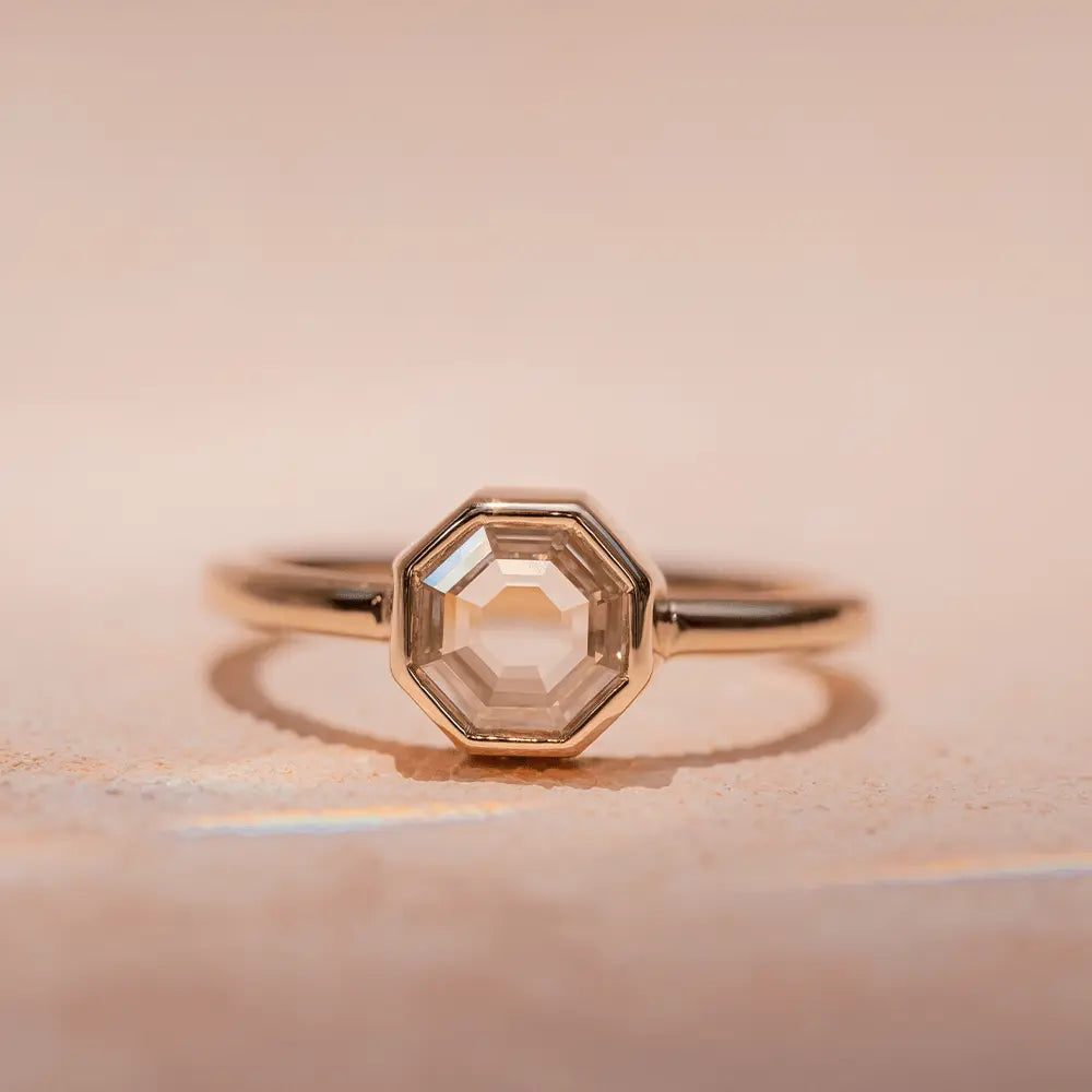1.15ct White Diamond Octagon Bezel Ring