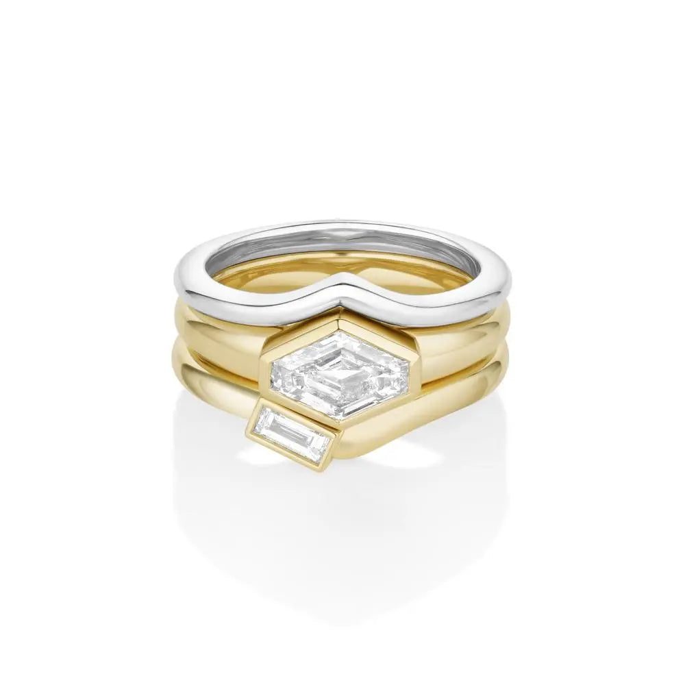 1.50ct Diamond Lozenge Diamond with Baguette Tracer Band and Plain Tracer Band