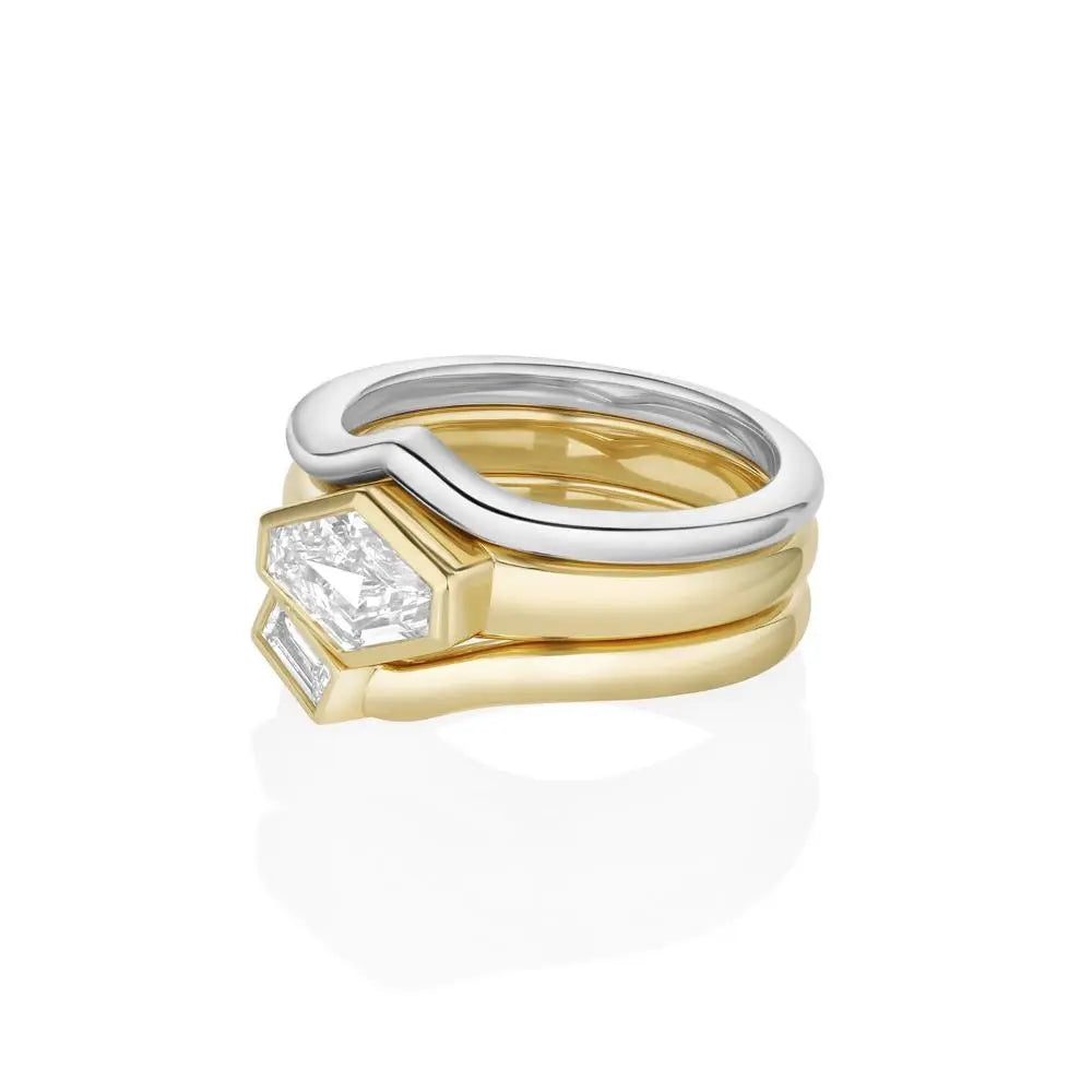 1.50ct Diamond Lozenge Diamond with Baguette Tracer Band and Plain Tracer Band