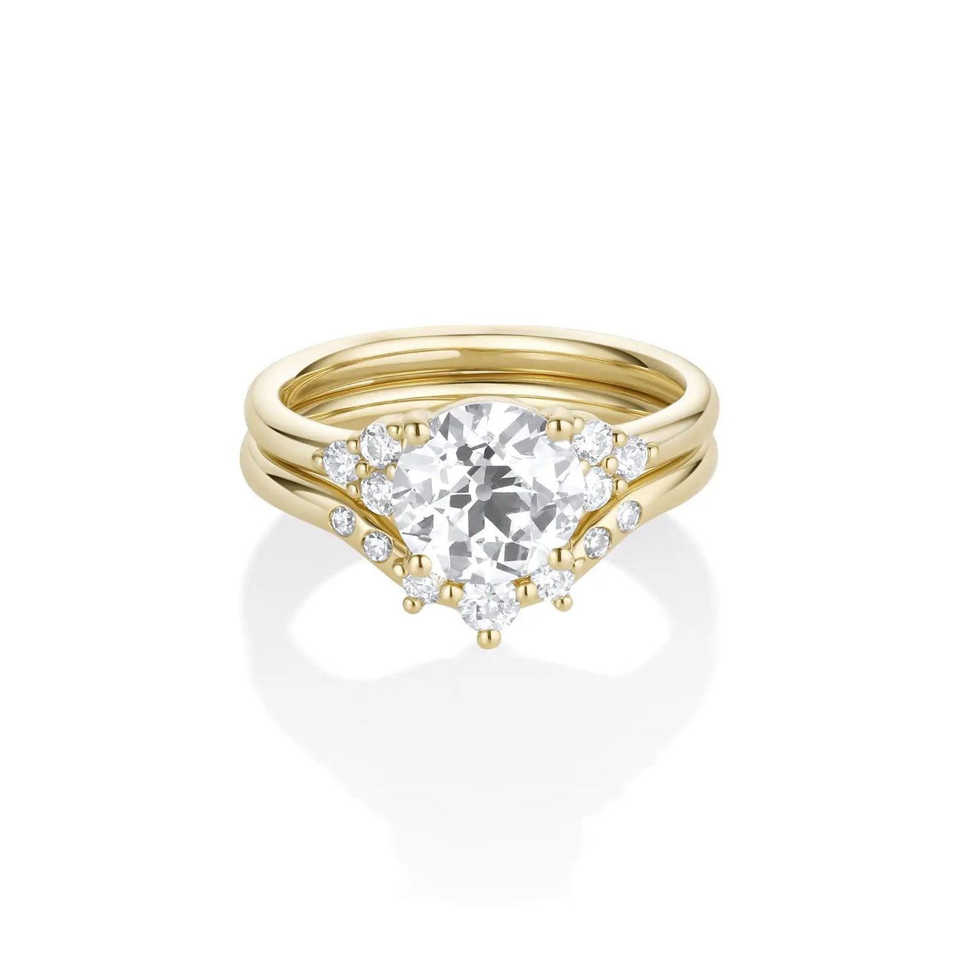1.90ct Old European Diamond Ring with Tracer Band
