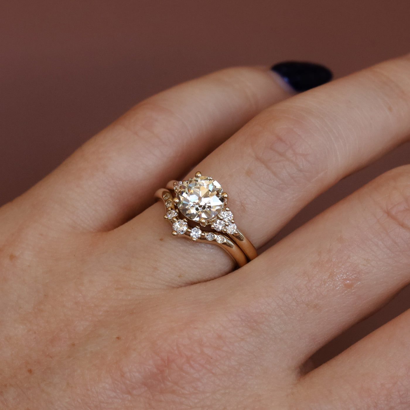 1.90ct Old European Diamond Ring with Tracer Band