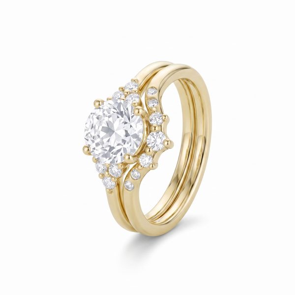 1.90ct Old European Diamond Ring with Tracer Band