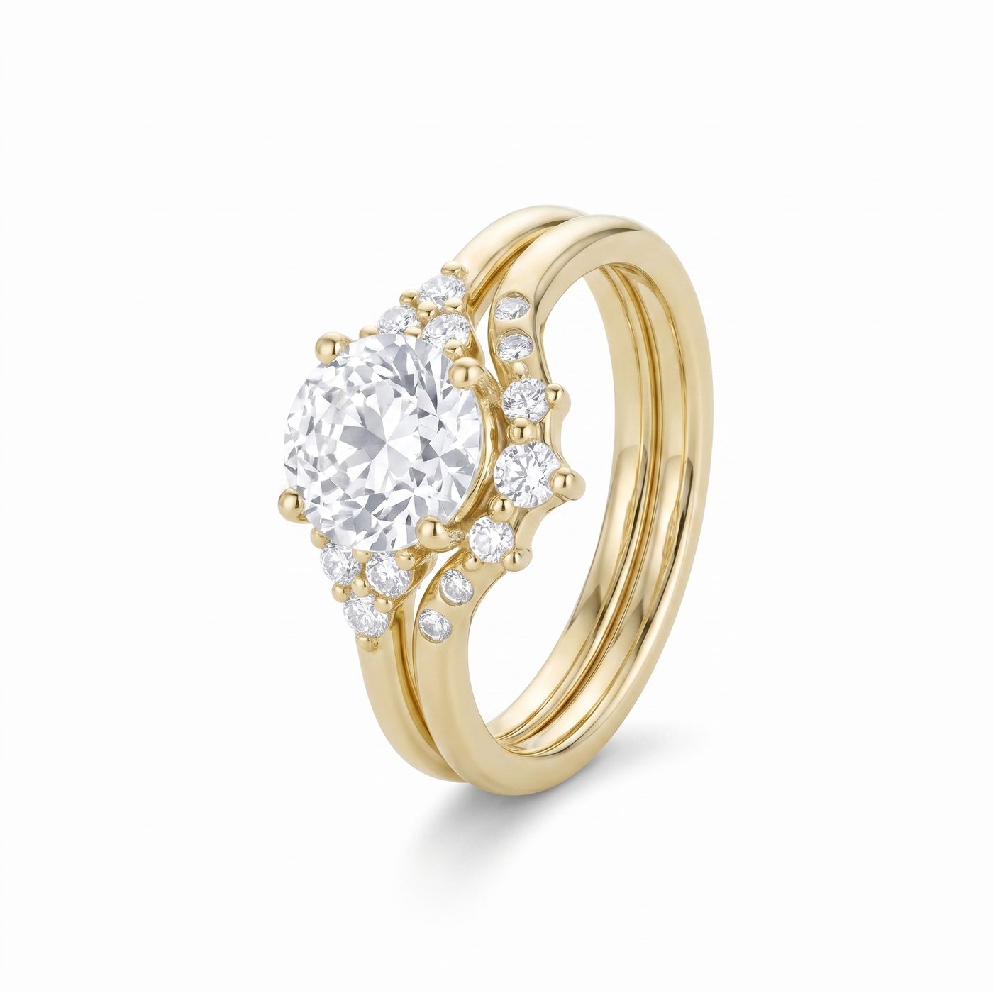 1.90ct Old European Diamond Ring with Tracer Band
