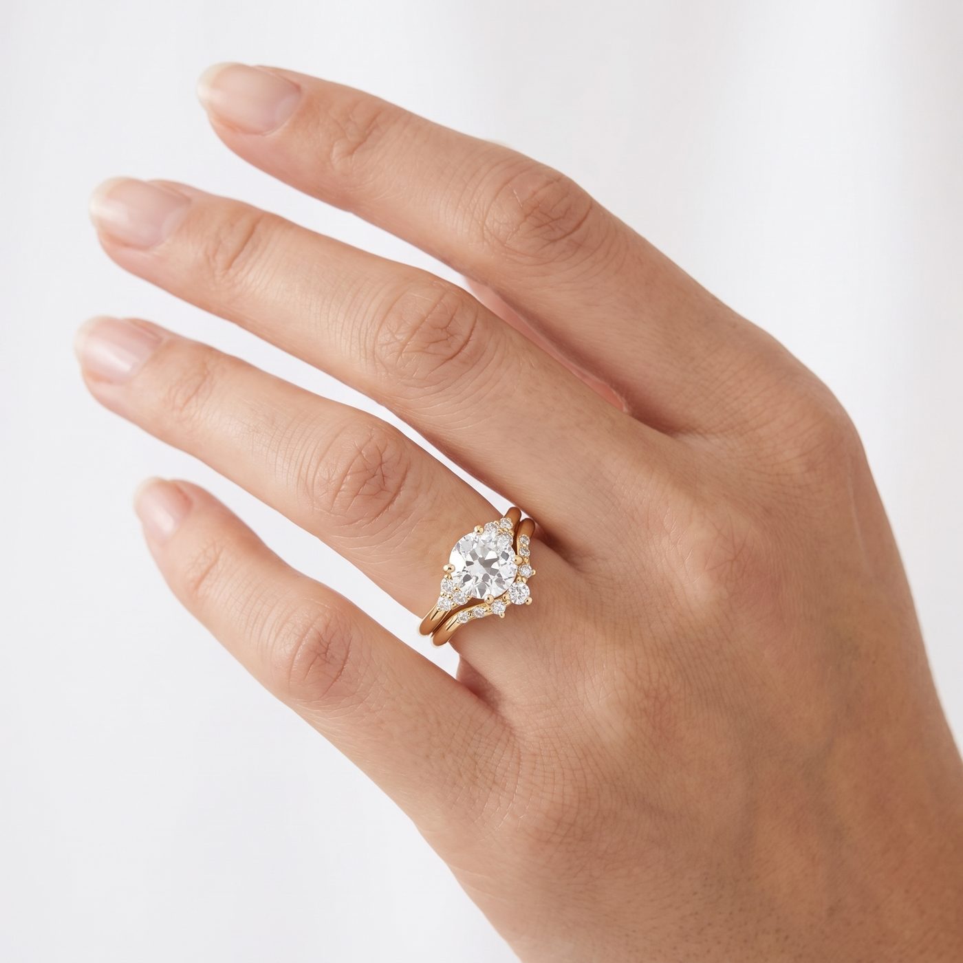 1.90ct Old European Diamond Ring with Tracer Band