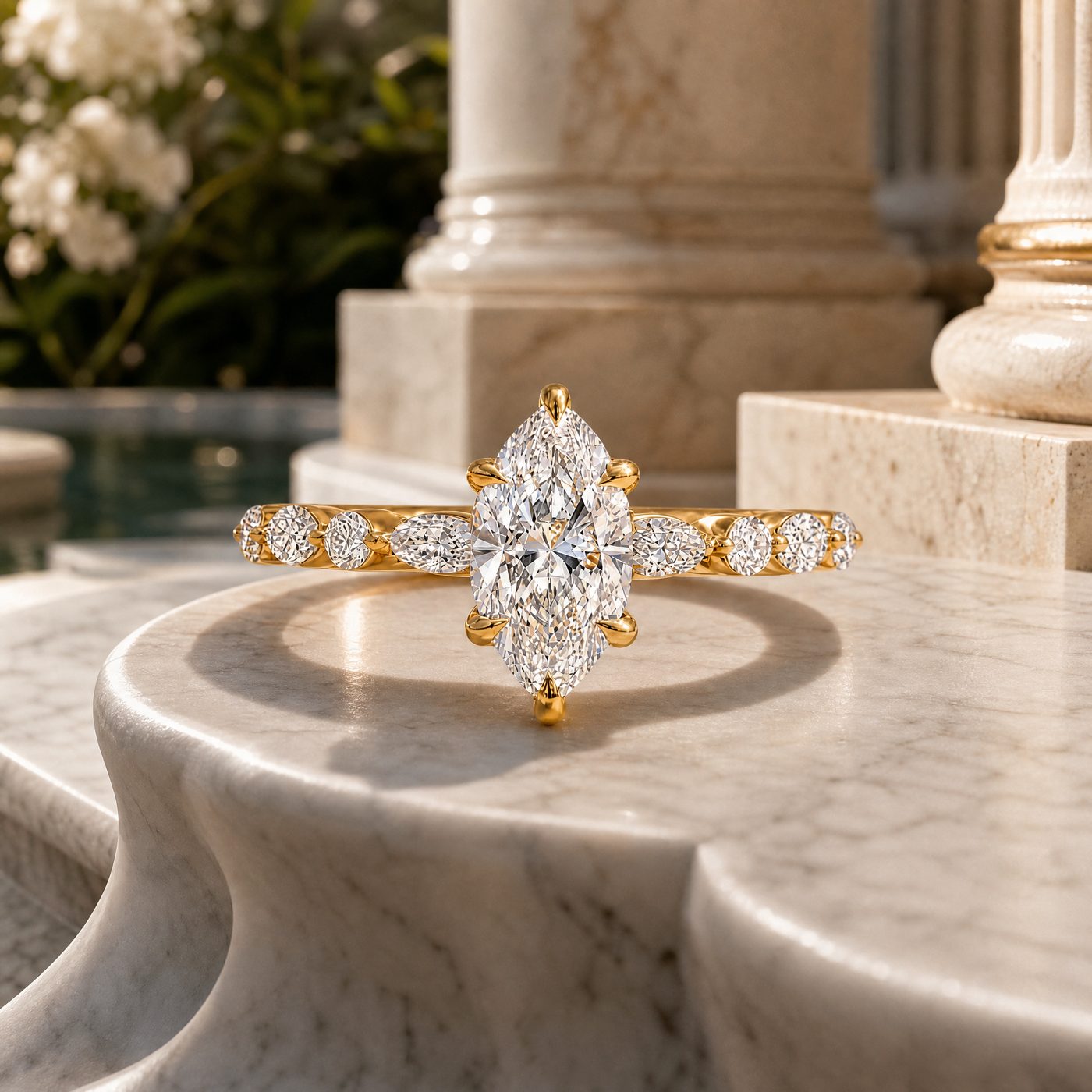 Marquise Diamond Engagement Ring 1 CT 71336