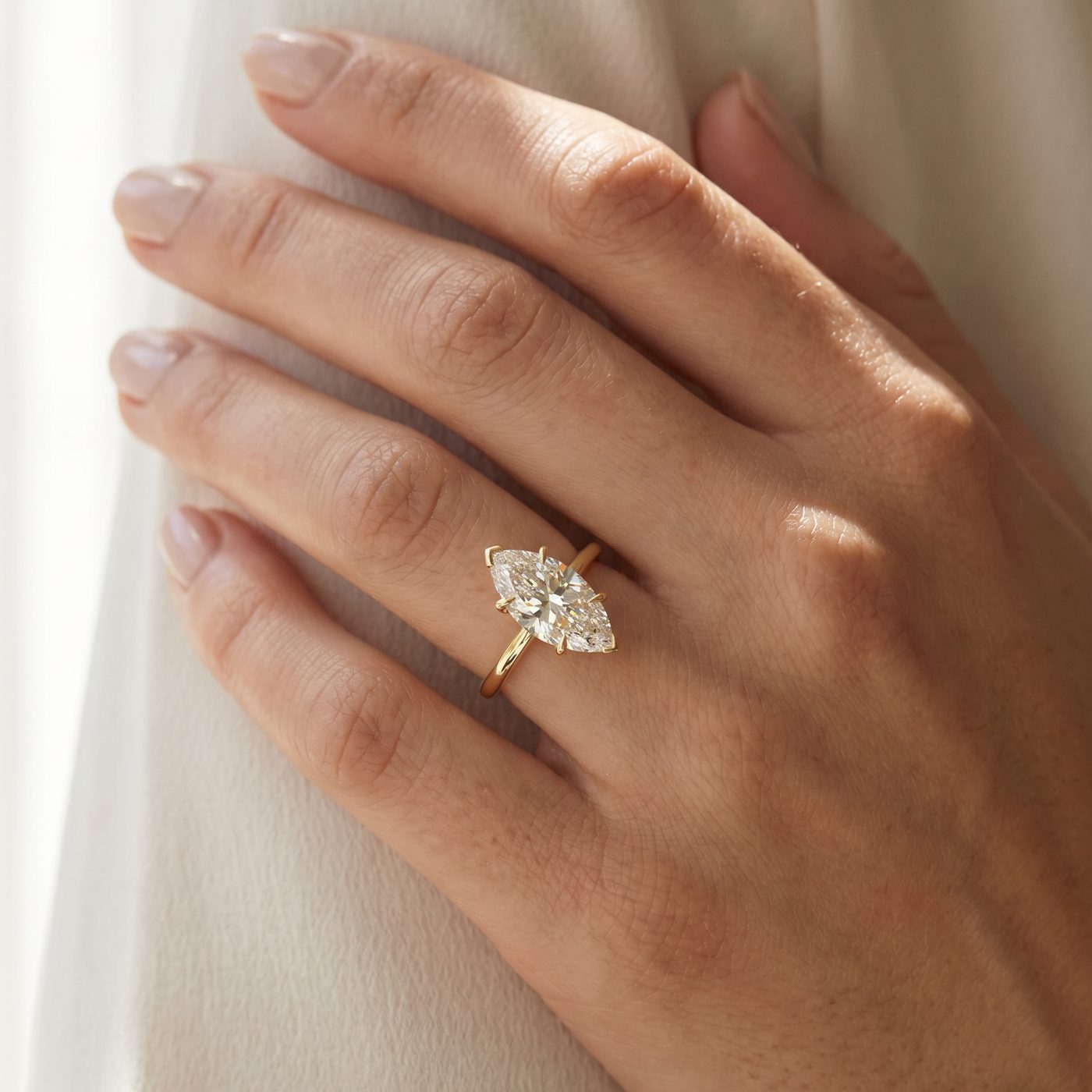 Marquise Solitaire Engagement Ring 71312