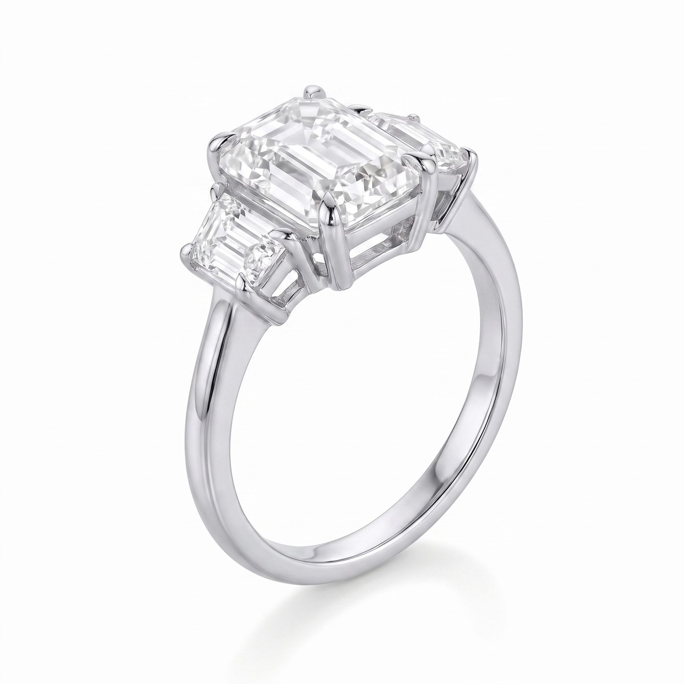 2.18ct Diamond and 0.62tcw Diamond Three Stone Ring