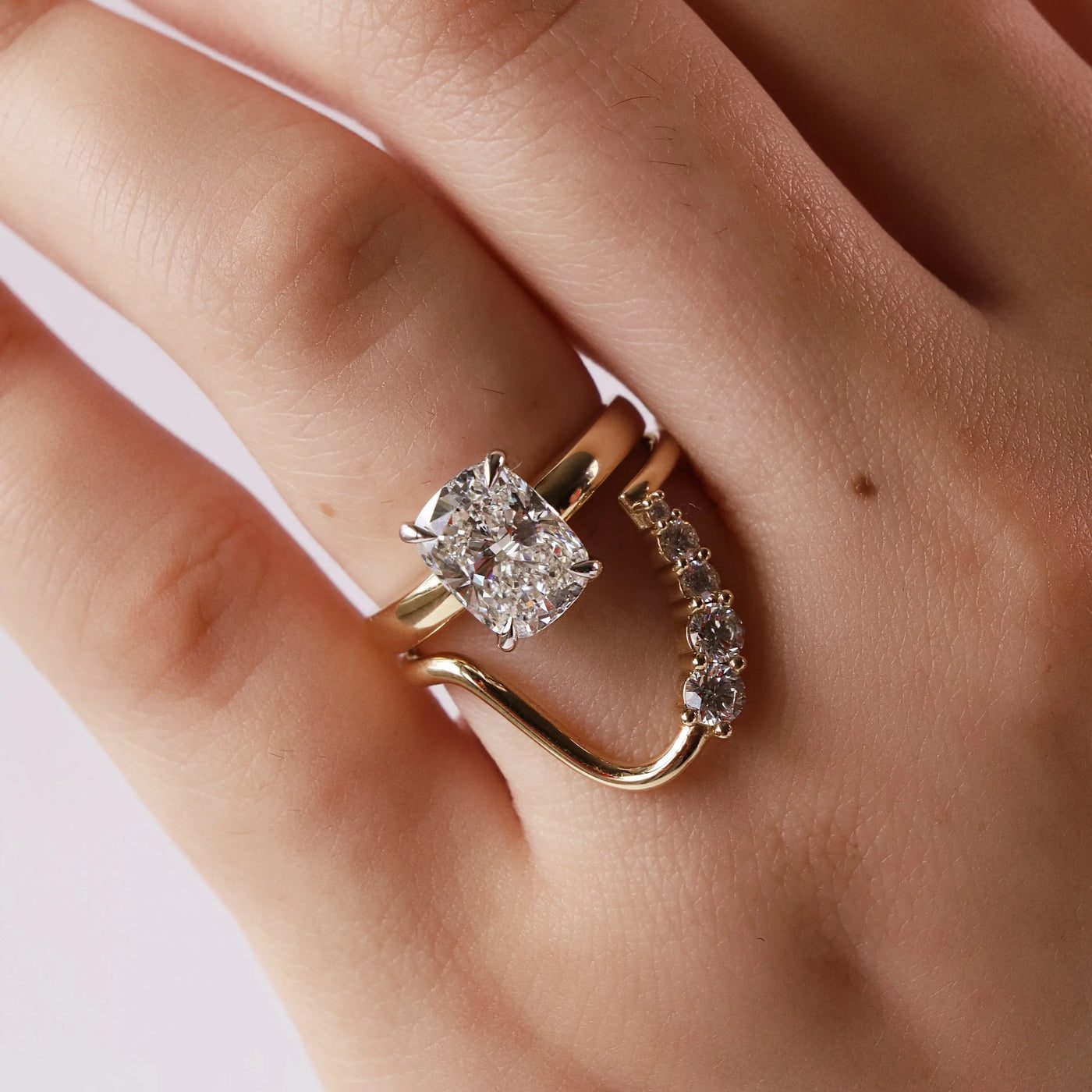 2.55ct Lab-Created Cushion Diamond Peyton Ring