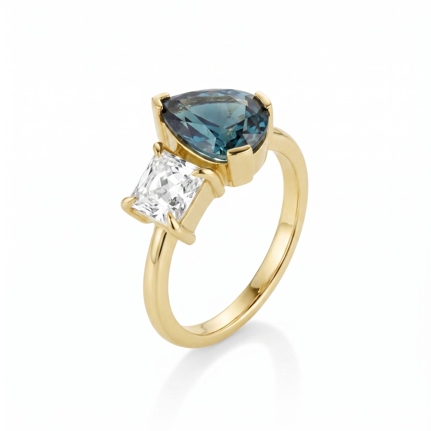 2.56ct Sapphire and Antique Diamond Toi et Moi Ring