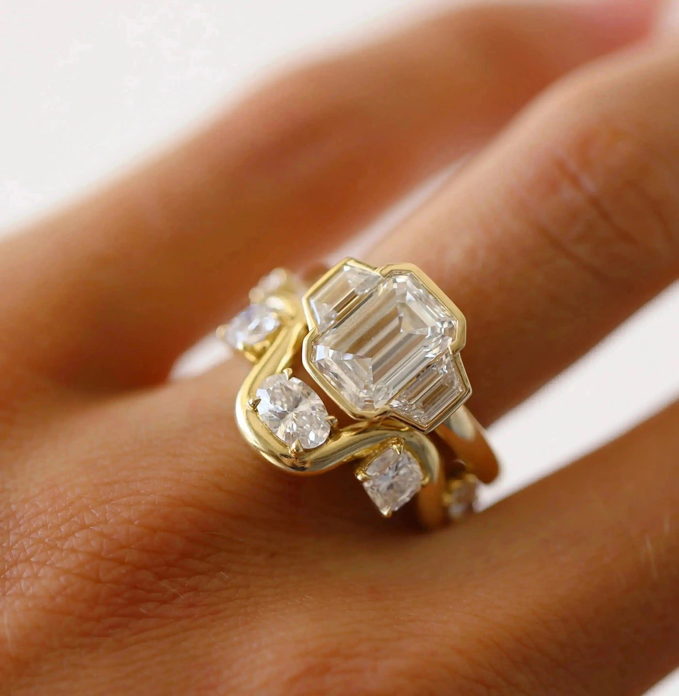 2.51ct Lab-Created Diamond Leonie Three Stone Engagement Ring