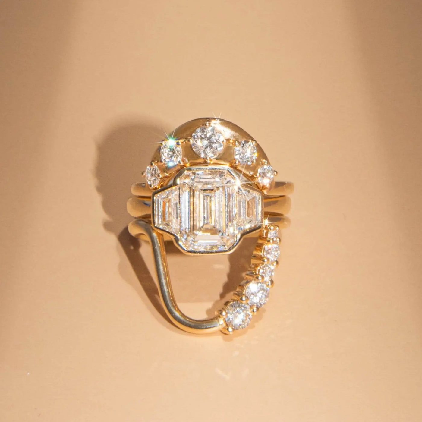 2.51ct Lab-Created Diamond Leonie Three Stone Engagement Ring
