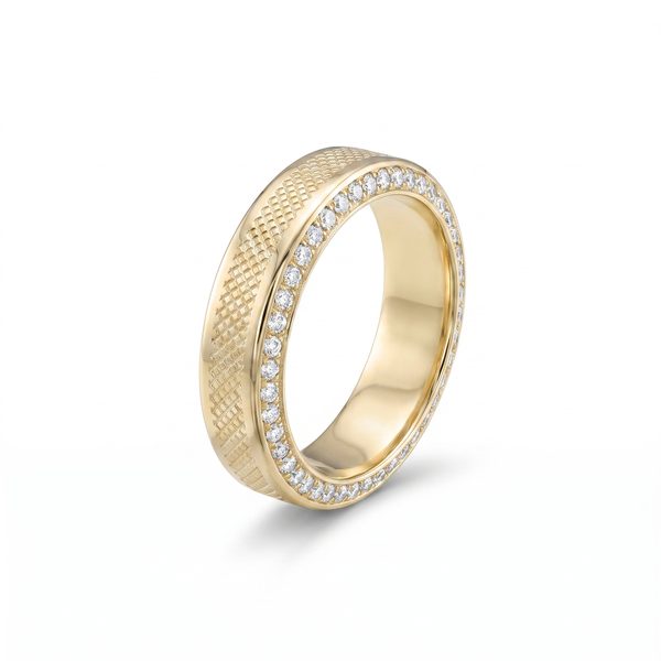 6mm Studded Band W/ Diamonds