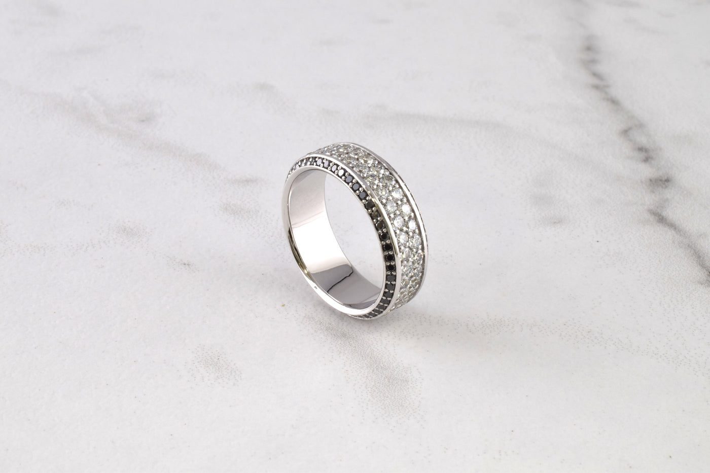 8mm Olympia Ring W/ Black Diamond Edge