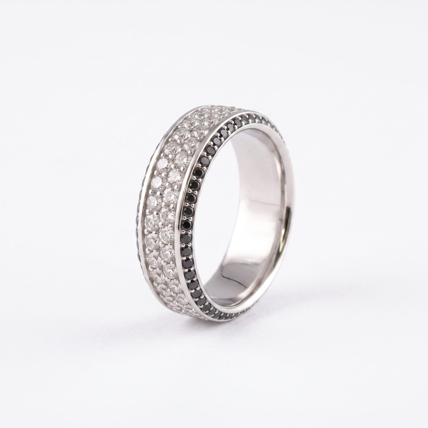 8mm Olympia Ring W/ Black Diamond Edge