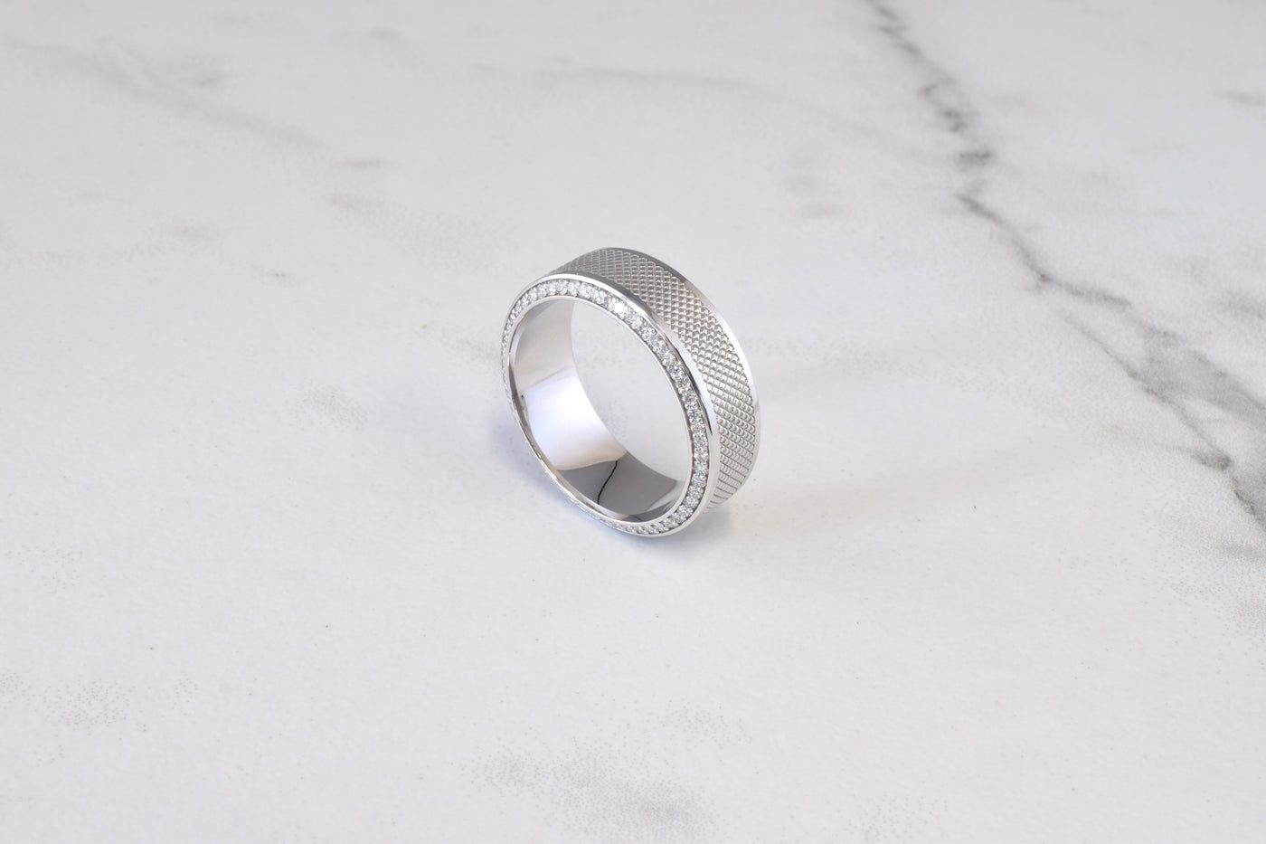 8mm Studded Band W/ Diamonds