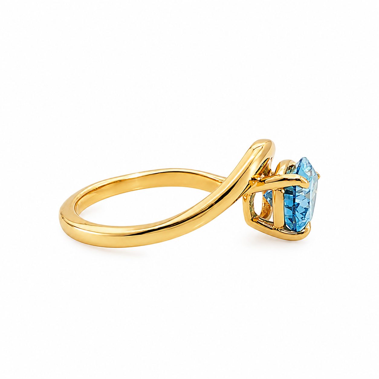 Fancy Color Pear Twist Diamond Ring 71542