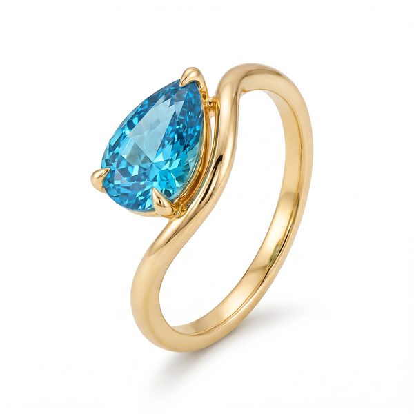 Fancy Color Pear Twist Diamond Ring 71542