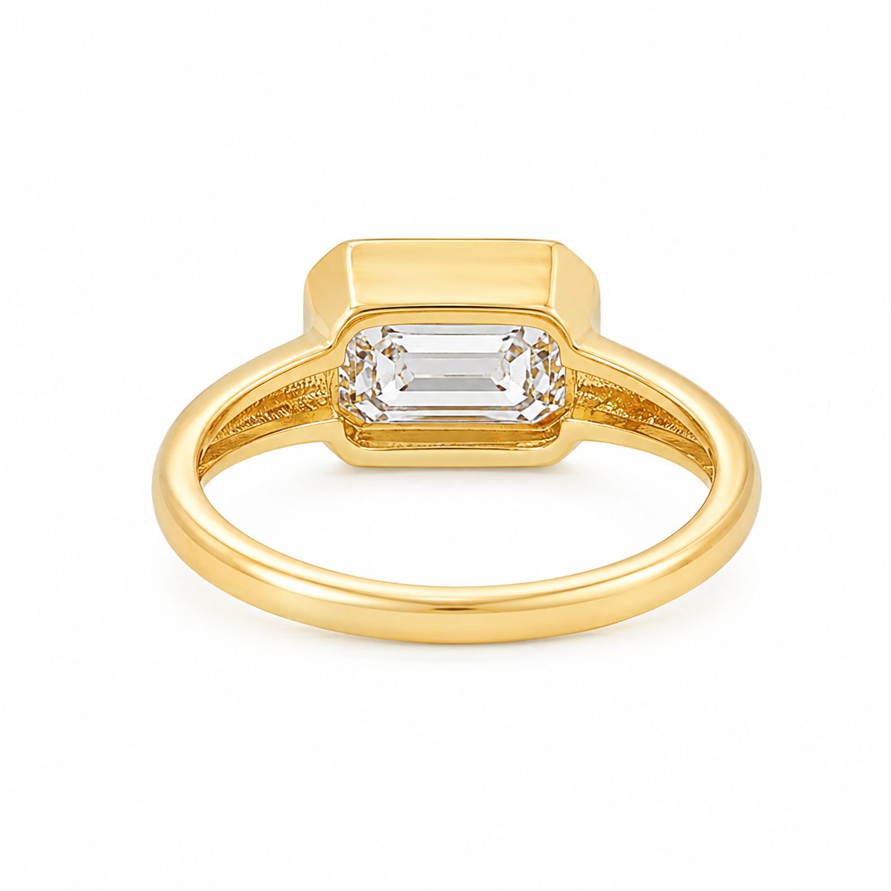 East West Bezel Emerald Ring 71523