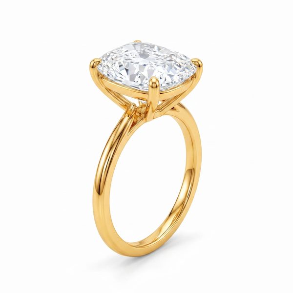 Elongated Cushion Cathedral Engagement Ring 71731