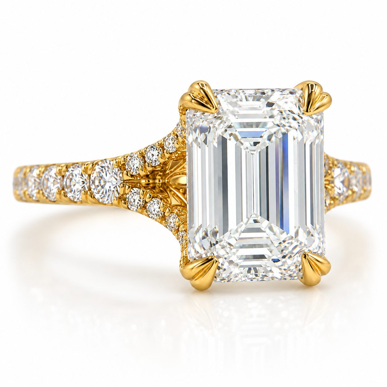 Noble Emerald Diamond Engagement Ring 71621