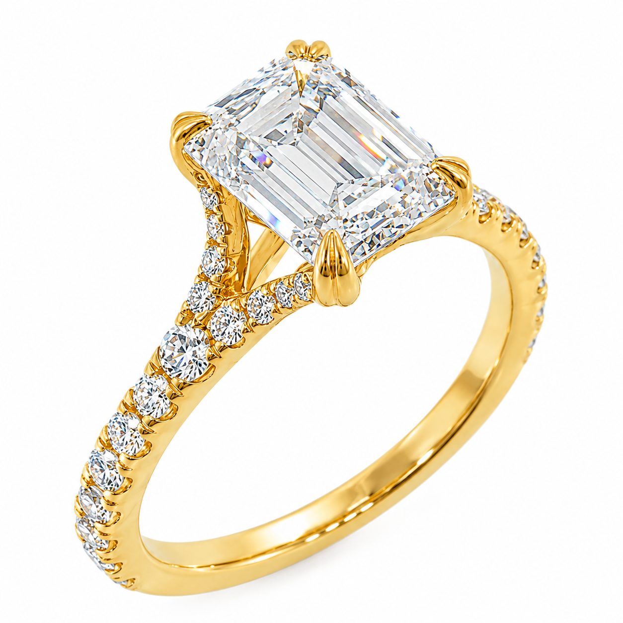 Noble Emerald Diamond Engagement Ring 71621