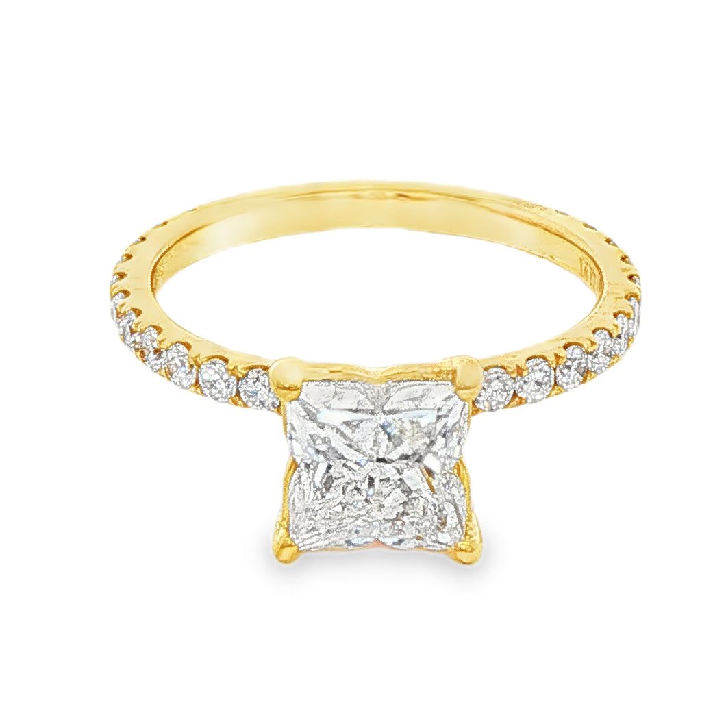 Flower Cut Diamond Engagement Ring 71161