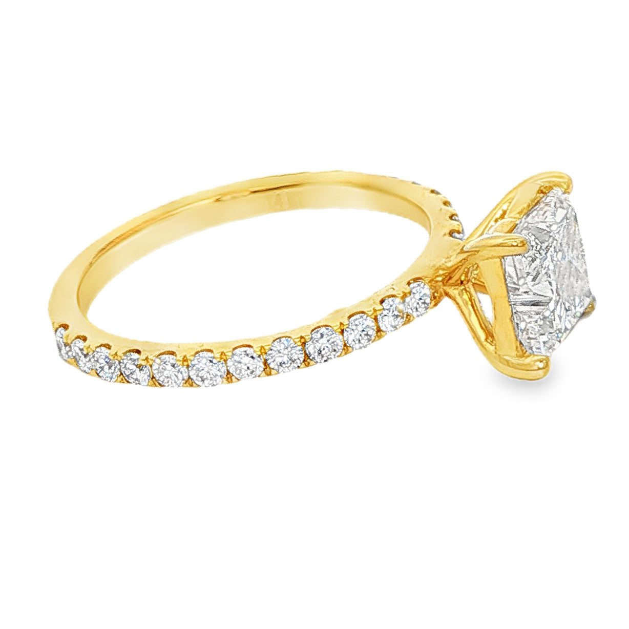 Flower Cut Diamond Engagement Ring 71161