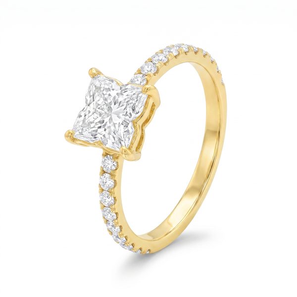 Flower Cut Diamond Engagement Ring 71161