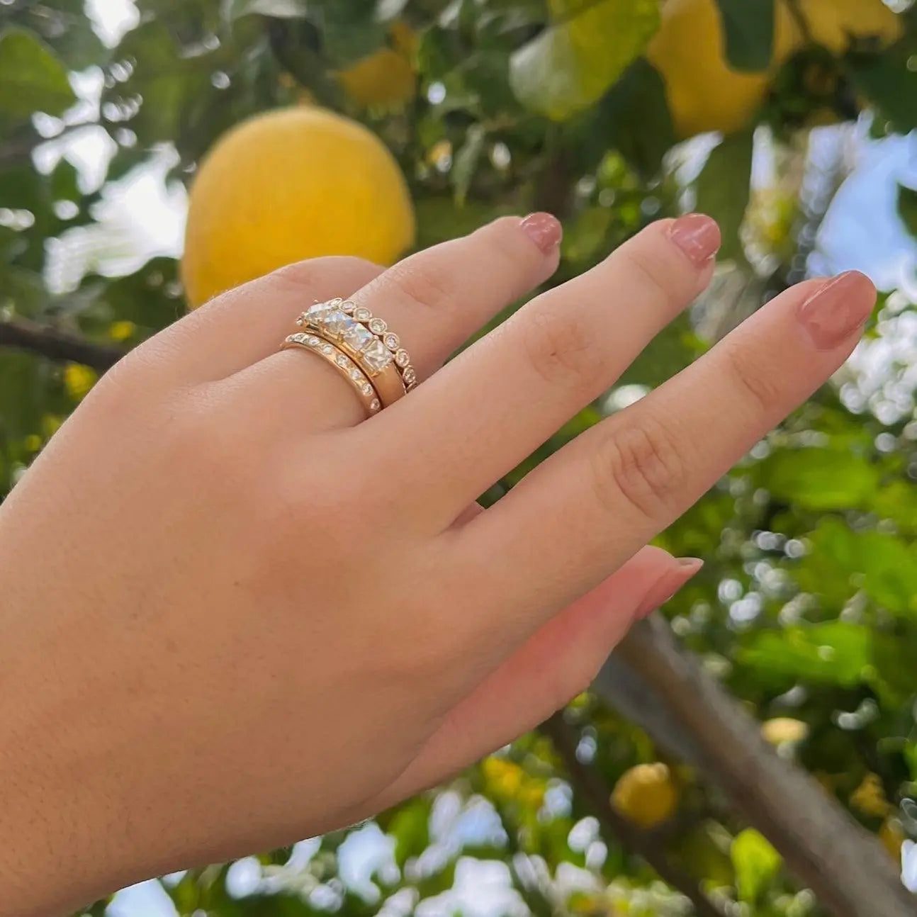 1.60ctw French Cut White Diamond Band