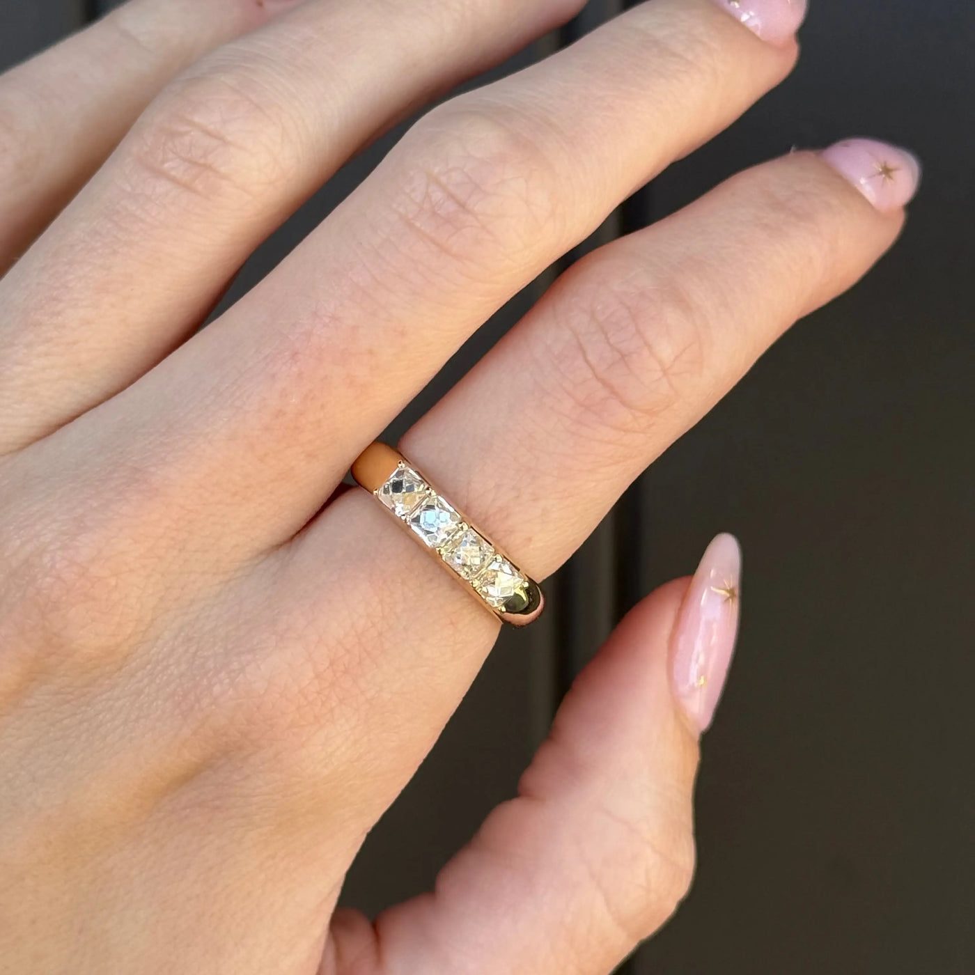 1.60ctw French Cut White Diamond Band