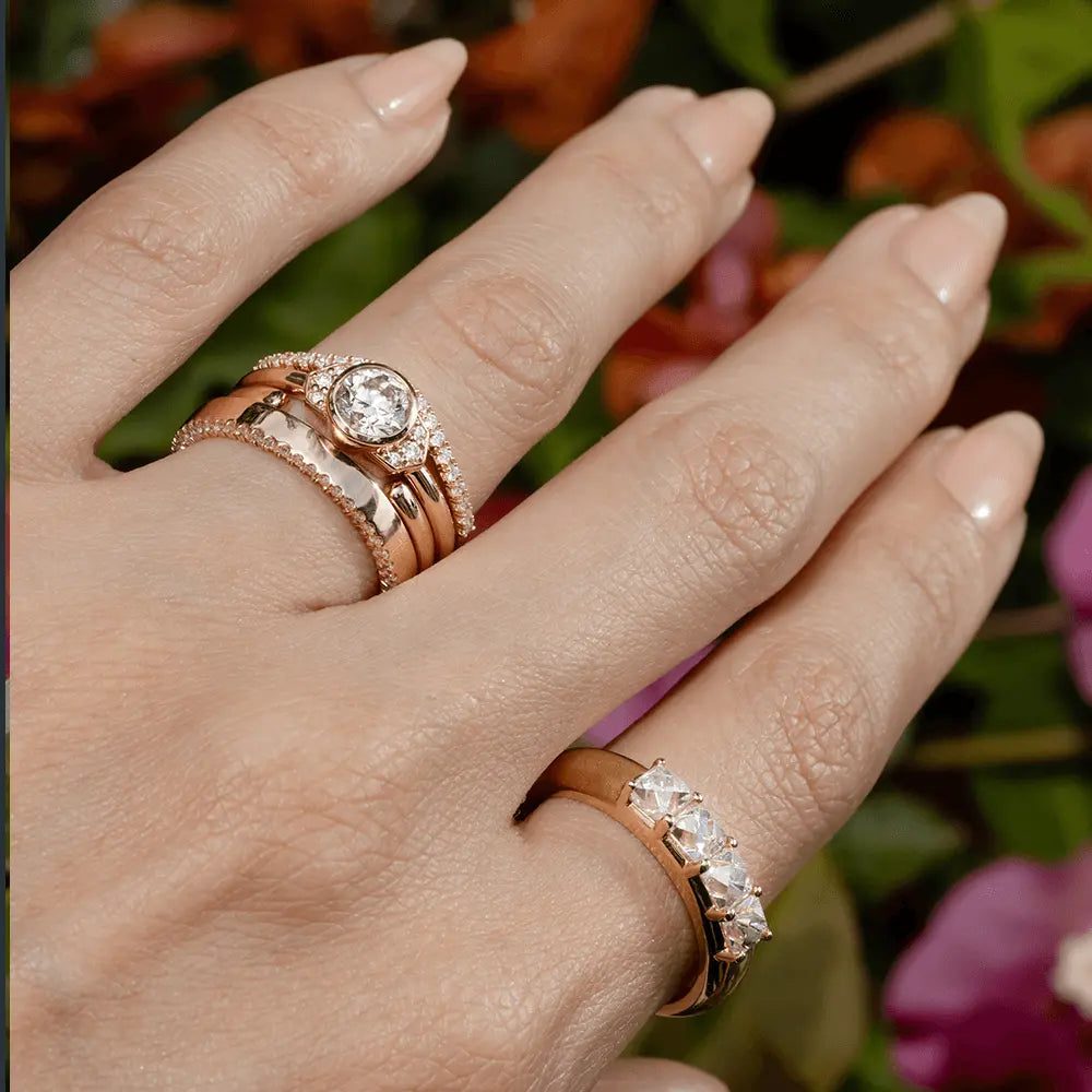 1.60ctw French Cut White Diamond Band