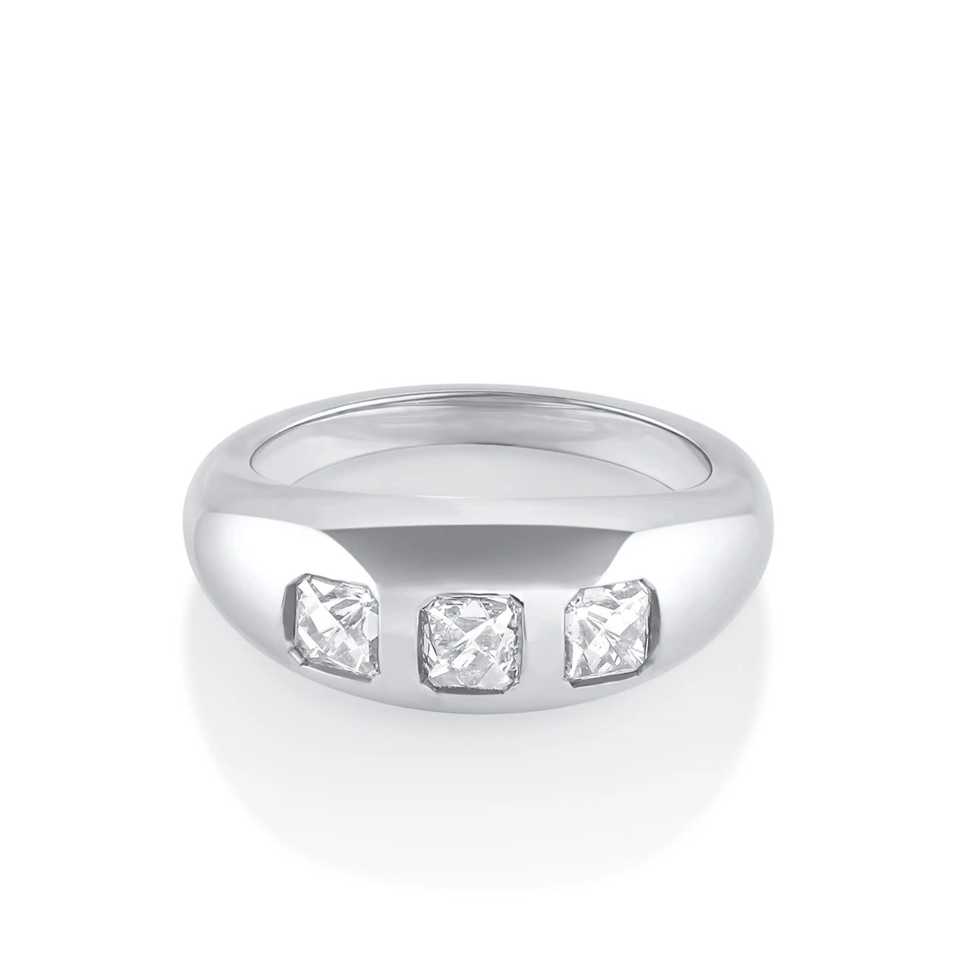 1.93ctw French Cut White Diamond Bombe Ring