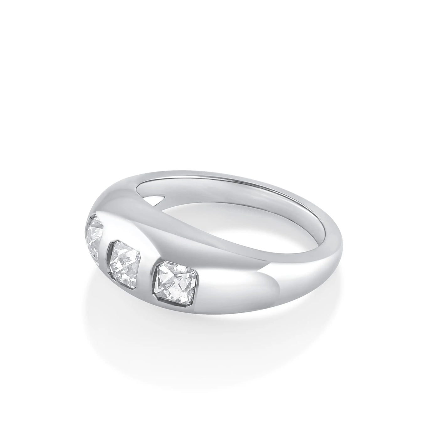 1.93ctw French Cut White Diamond Bombe Ring