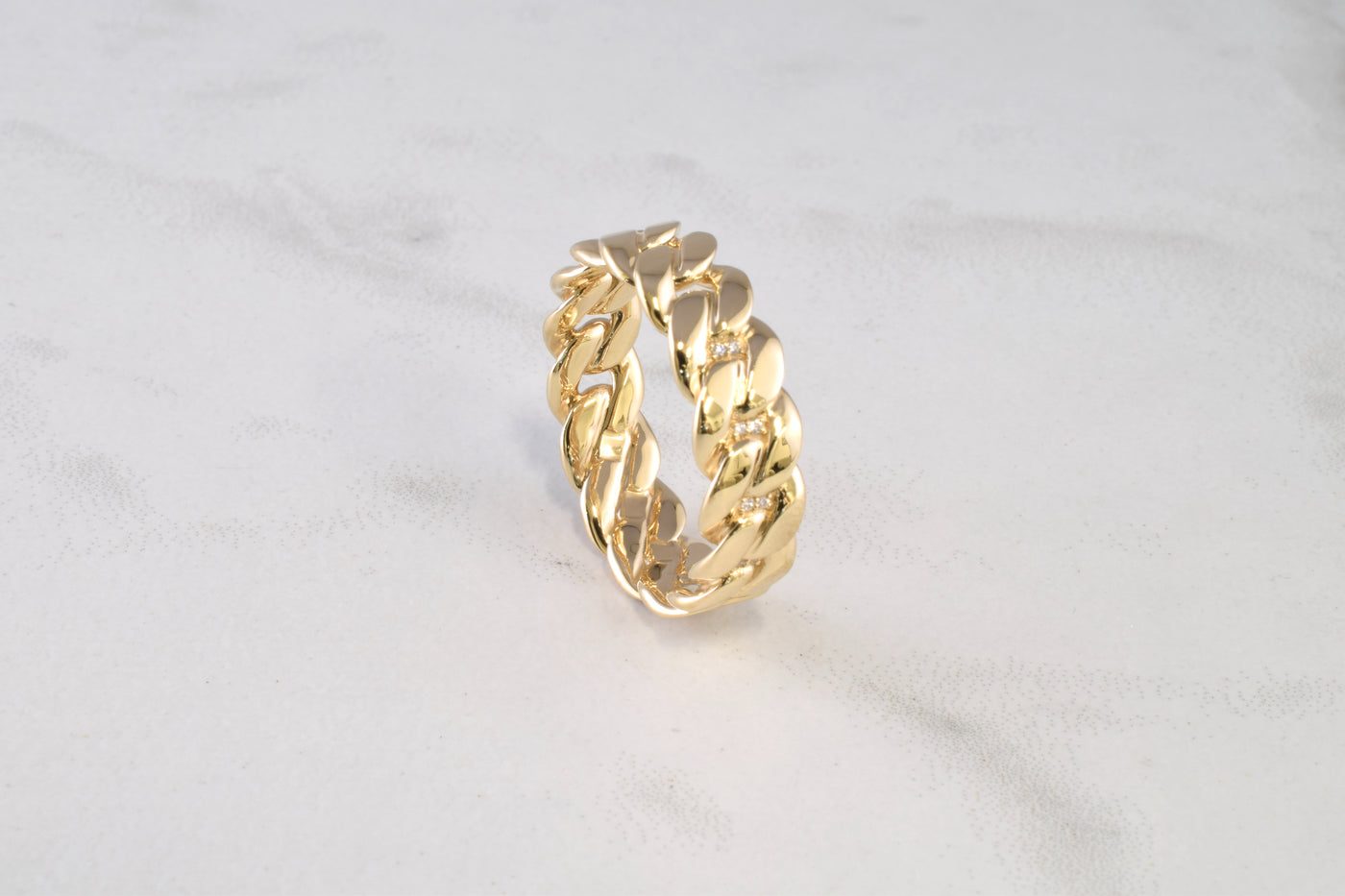 Hidden Diamond Cuban link ring