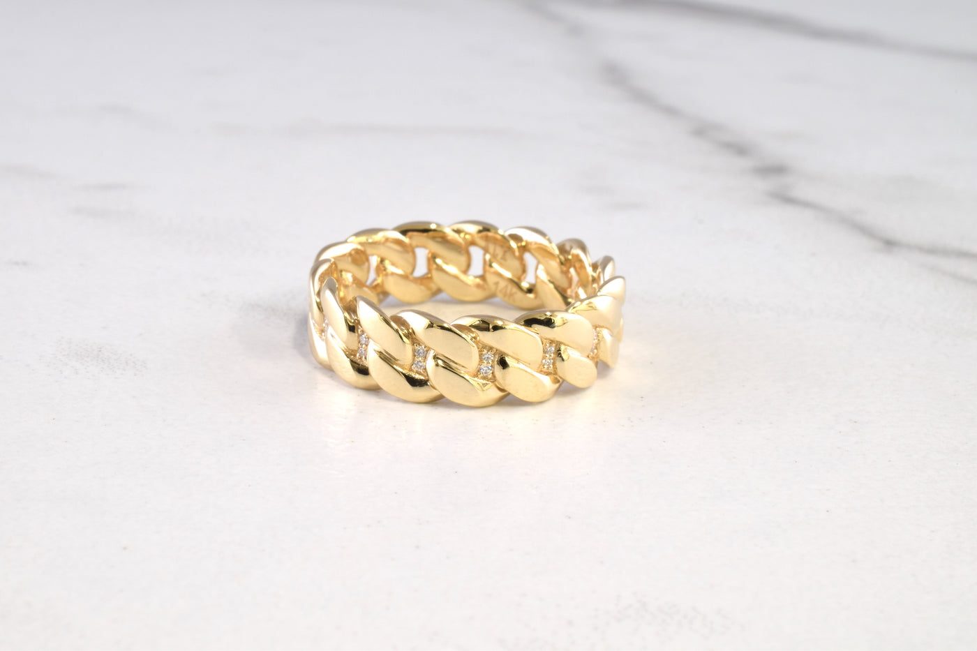Hidden Diamond Cuban link ring