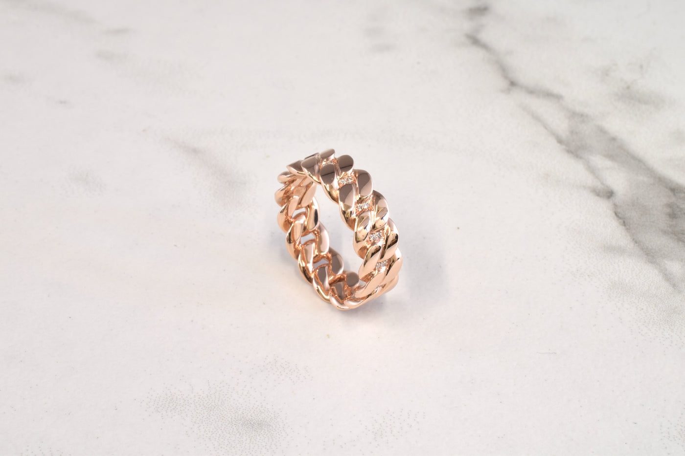 Hidden Diamond Cuban link ring