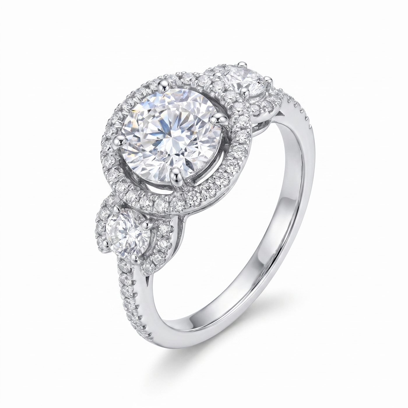 Three Stone Diamond Eangagement Ring 44990