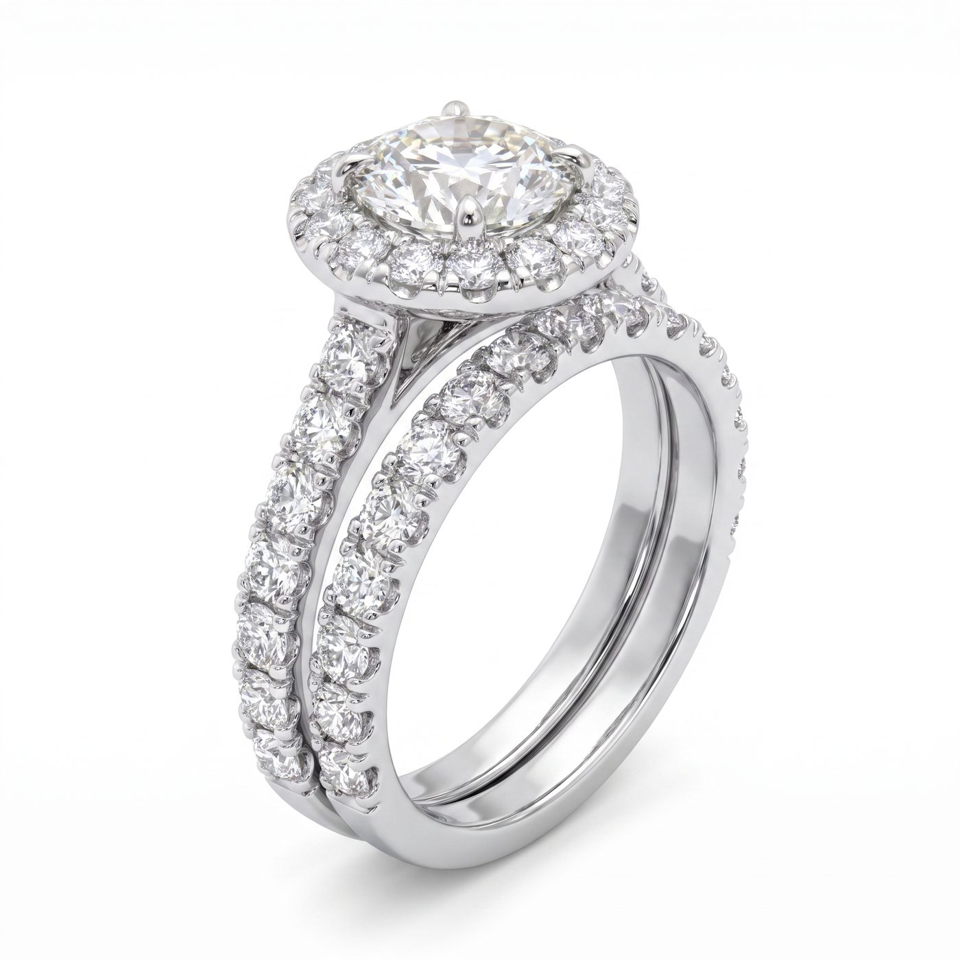 Prong Diamond Engagement Ring Set 49761