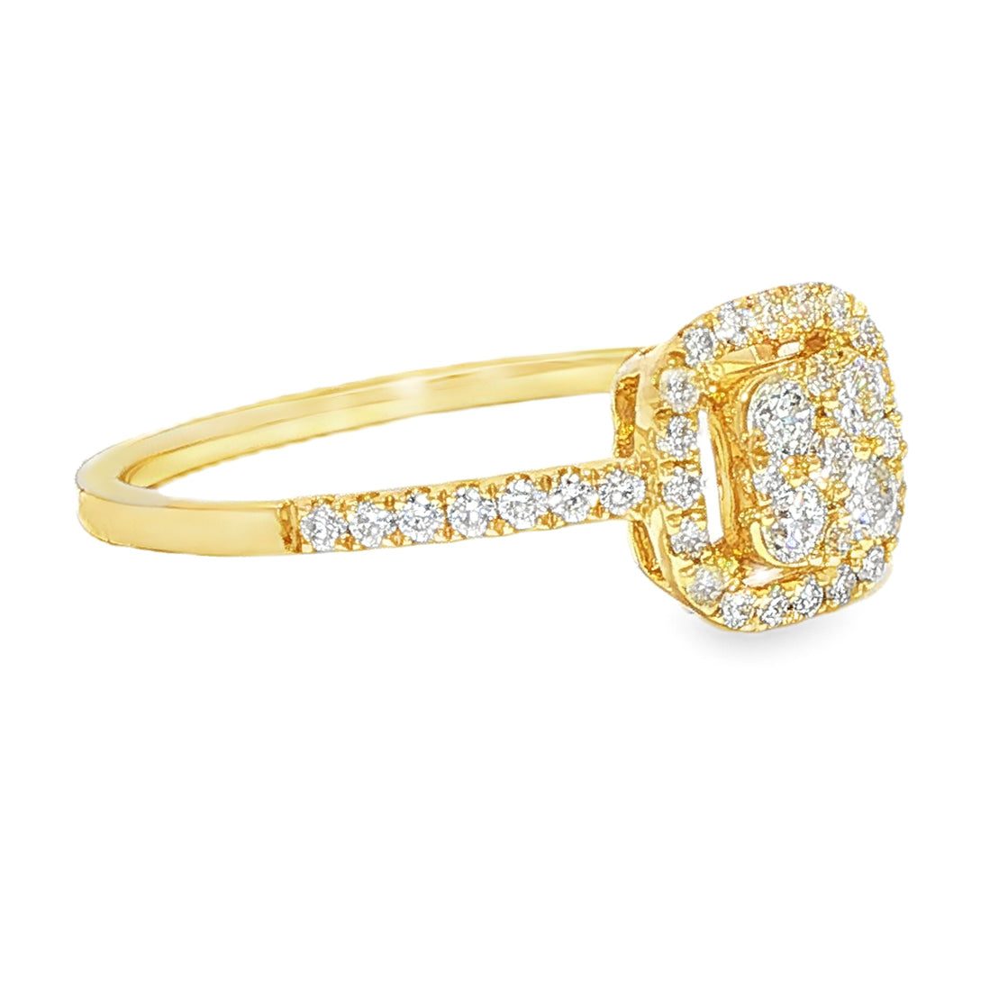Diamond Cluster Square Halo Engagement Ring 67036