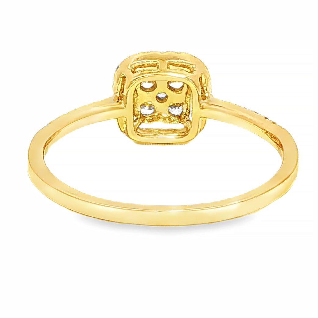 Diamond Cluster Square Halo Engagement Ring 67036