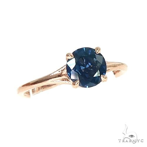 14K Gold Blue Sapphire Solitaire Engagement Ring 66604