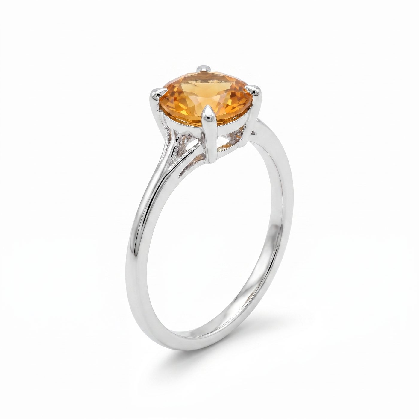 14K Gold Citrin Solitaire Engagement Ring 66428