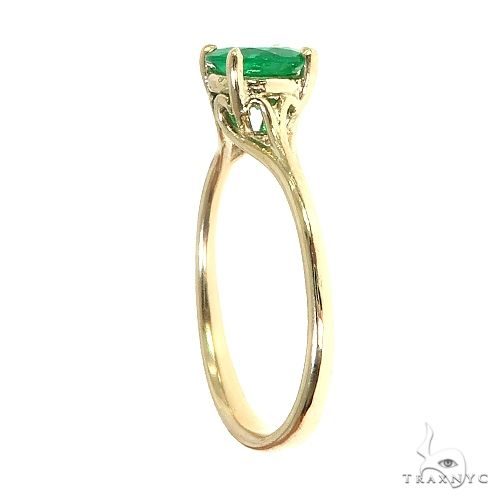 14K Gold Emerald Solitaire Engagement Ring 66603